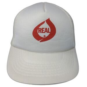 That Hat Trucker Hat White One Size Real Skateboards Logo Mesh Snapback